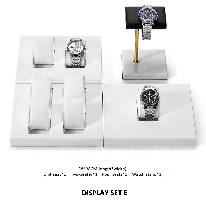 Watch Display Stand Set White Color & Leather Material WS024-f