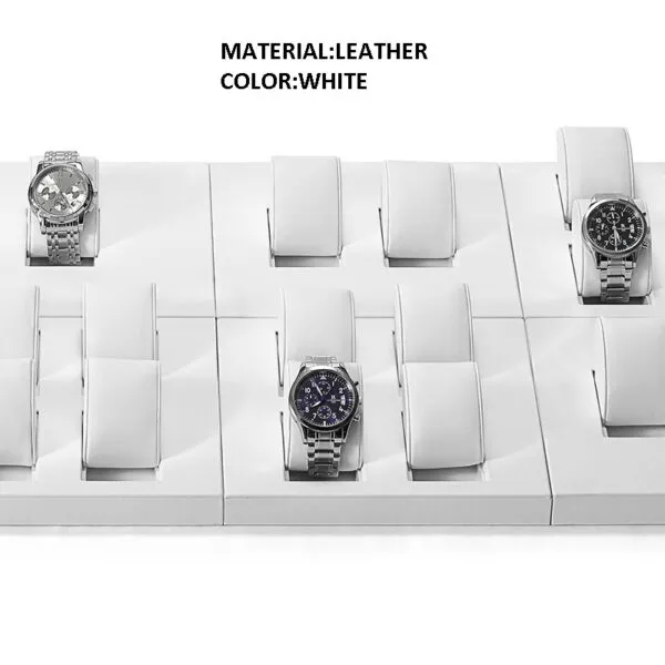 Watch Display Stand Set White Color & Leather Material WS024-h