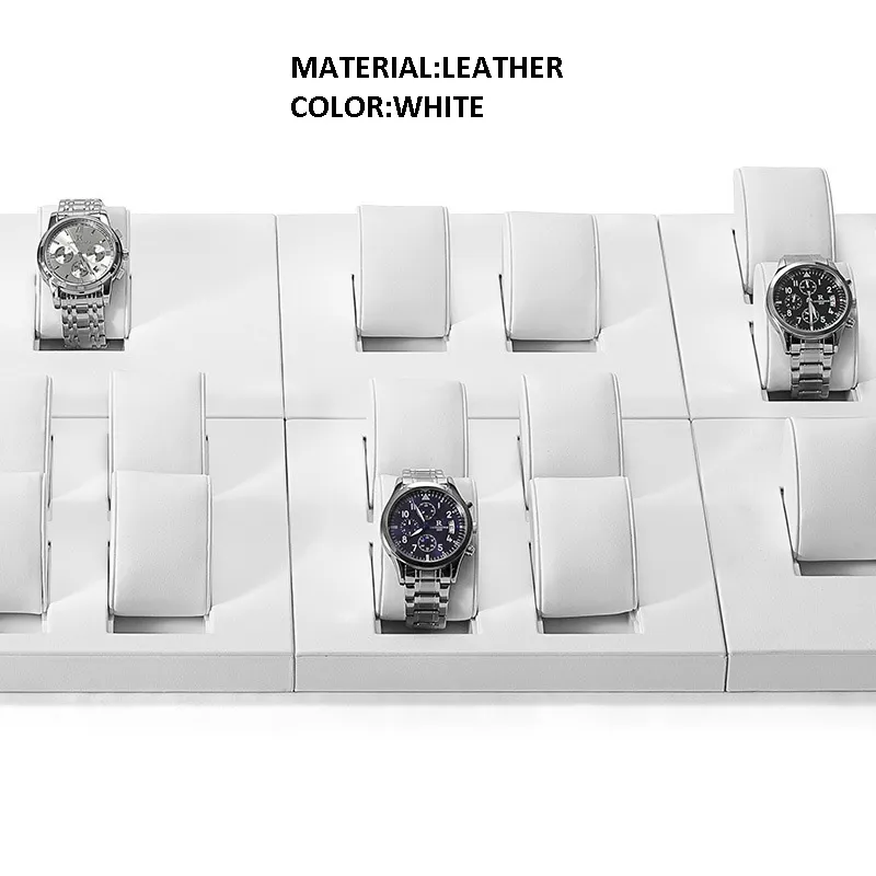 Watch Display Stand Set White Color & Leather Material WS024-h