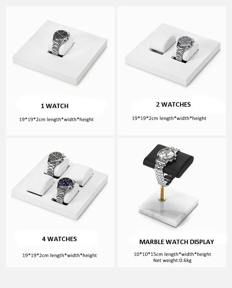 Watch Display Stand Set White Color & Leather Material WS024-l