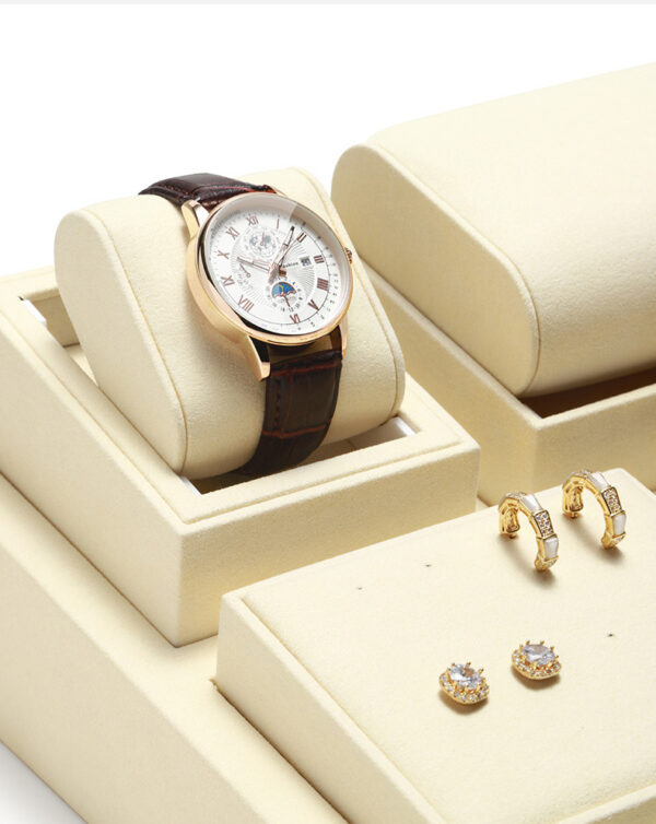 Watch Jewelry Display Stand Set Off-White Color & Microfiber Material WS026-i