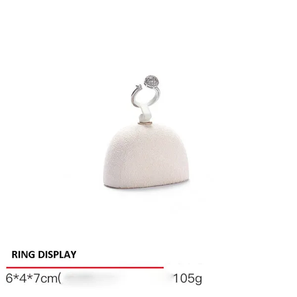 Jewelry Display Stand Set Beige Color & Microfiber Material DS139-ab