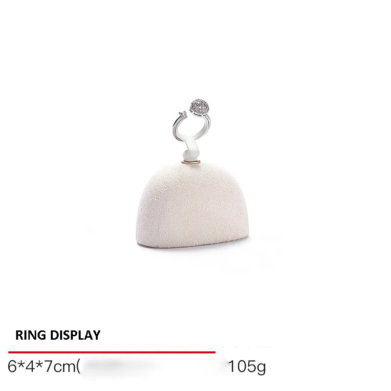 Jewelry Display Stand Set Beige Color & Microfiber Material DS139-ab