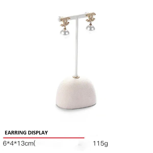 Jewelry Display Stand Set Beige Color & Microfiber Material DS139-d