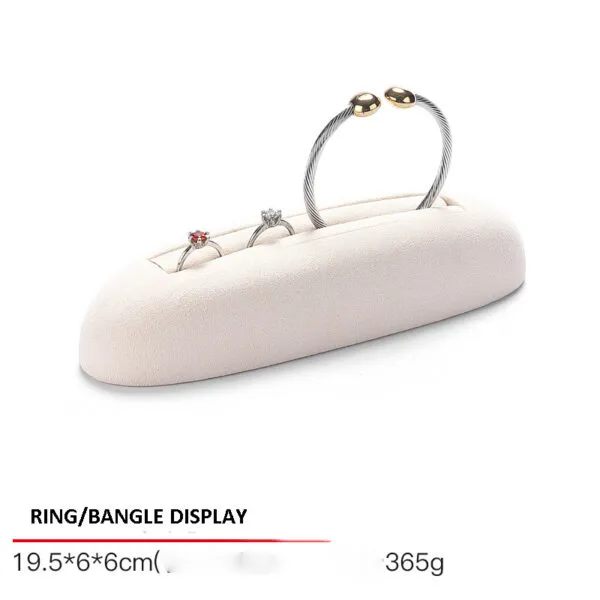 Jewelry Display Stand Set Beige Color & Microfiber Material DS139-g
