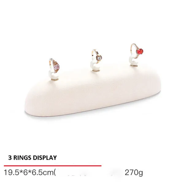 Jewelry Display Stand Set Beige Color & Microfiber Material DS139-h