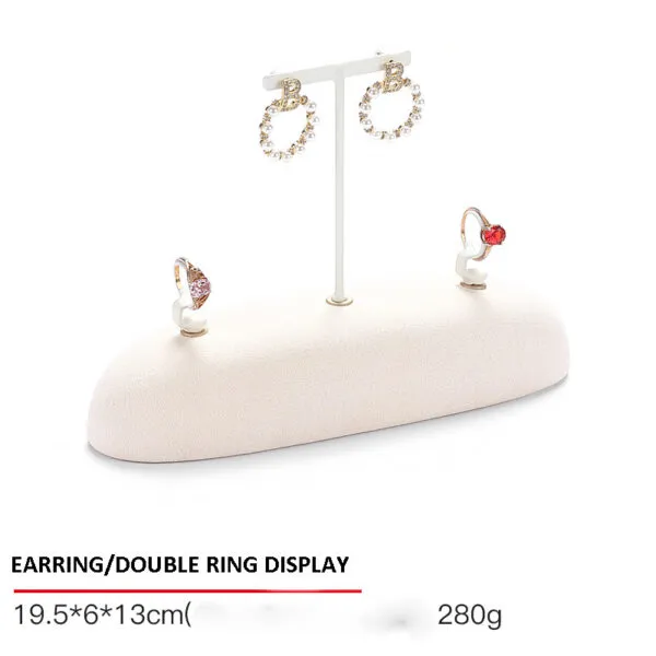 Jewelry Display Stand Set Beige Color & Microfiber Material DS139-j