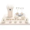 Jewelry Display Stand Set Beige Color & Microfiber Material DS139-z