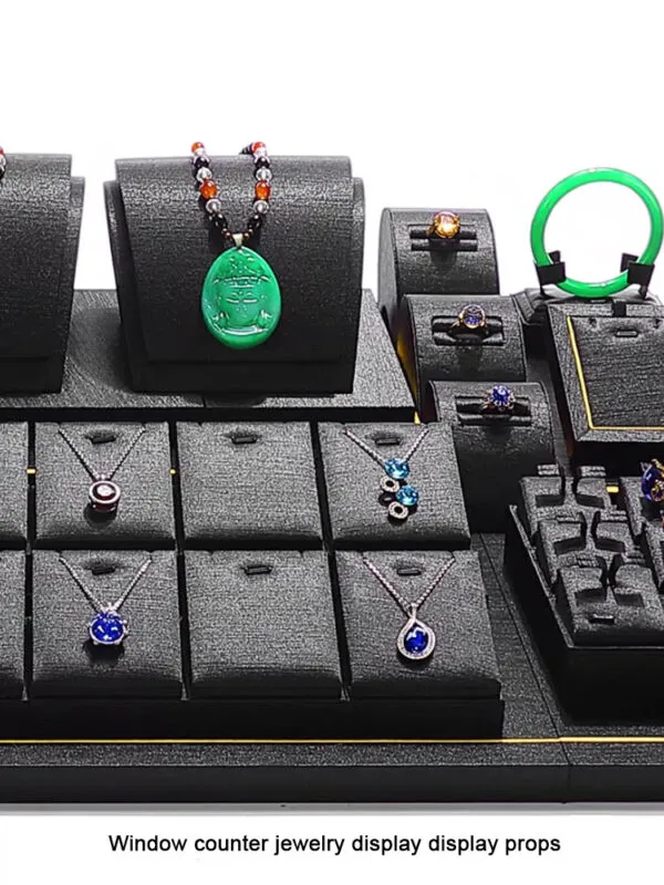 Jewelry Display Stand Set Black Color & Fabric Material DS141-b