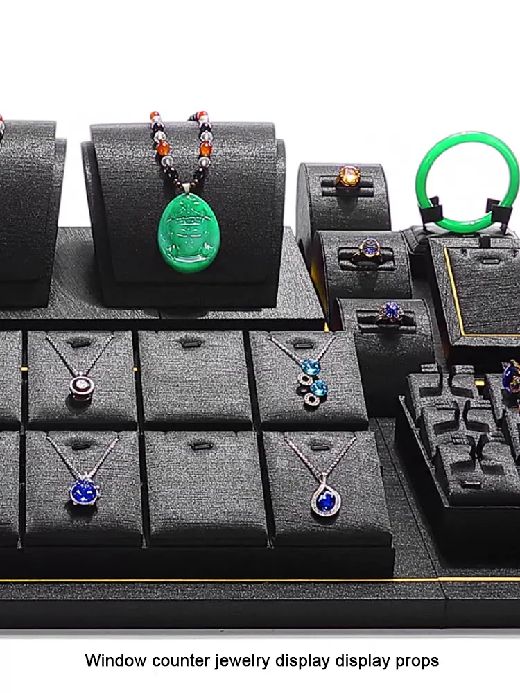 Jewelry Display Stand Set Black Color & Fabric Material DS141-b