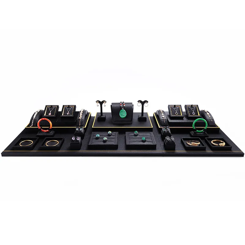 Jewelry Display Stand Set Black Color & Fabric Material DS141-v