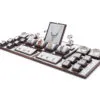 Jewelry Display Stand Set Light Grey Color & Microfiber, Wood Material DS142-ad