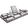 Jewelry Display Stand Set Light Grey Color & Microfiber, Wood Material DS142-ae