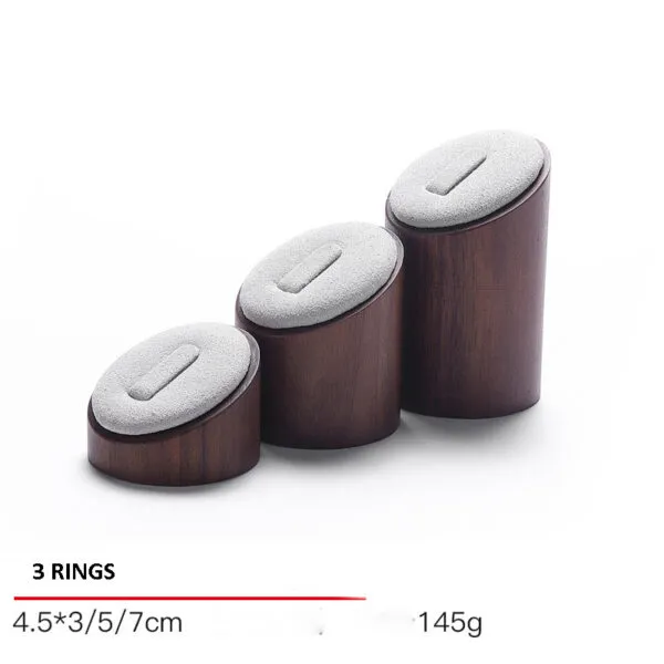 Jewelry Display Stand Set Light Grey Color & Microfiber, Wood Material DS142-e