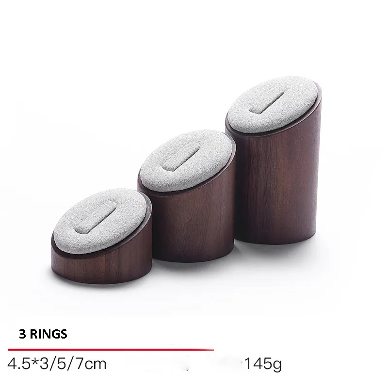 Jewelry Display Stand Set Light Grey Color & Microfiber, Wood Material DS142-e