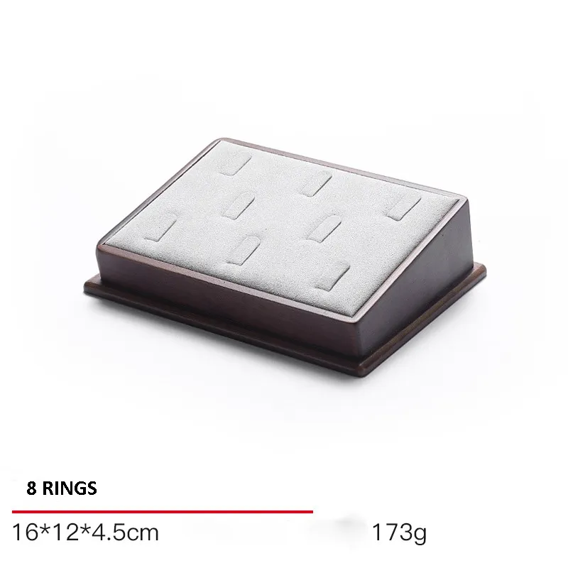 Jewelry Display Stand Set Light Grey Color & Microfiber, Wood Material DS142-i