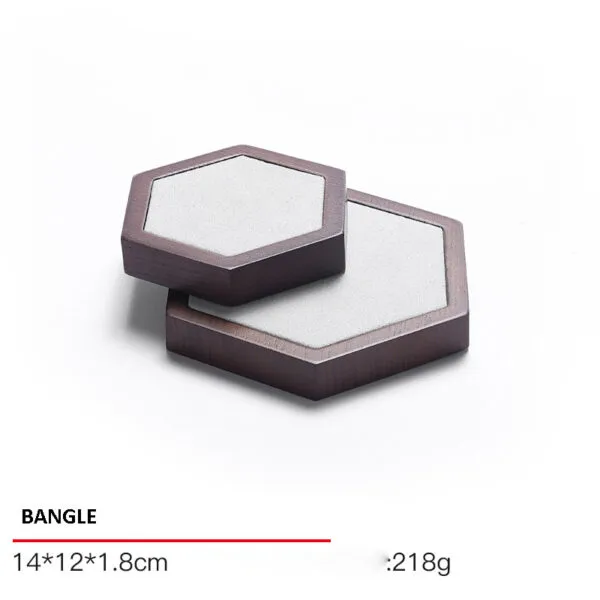 Jewelry Display Stand Set Light Grey Color & Microfiber, Wood Material DS142-p