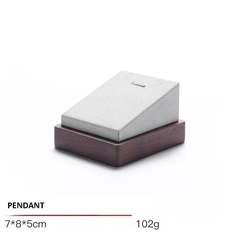 Jewelry Display Stand Set Light Grey Color & Microfiber, Wood Material DS142-r