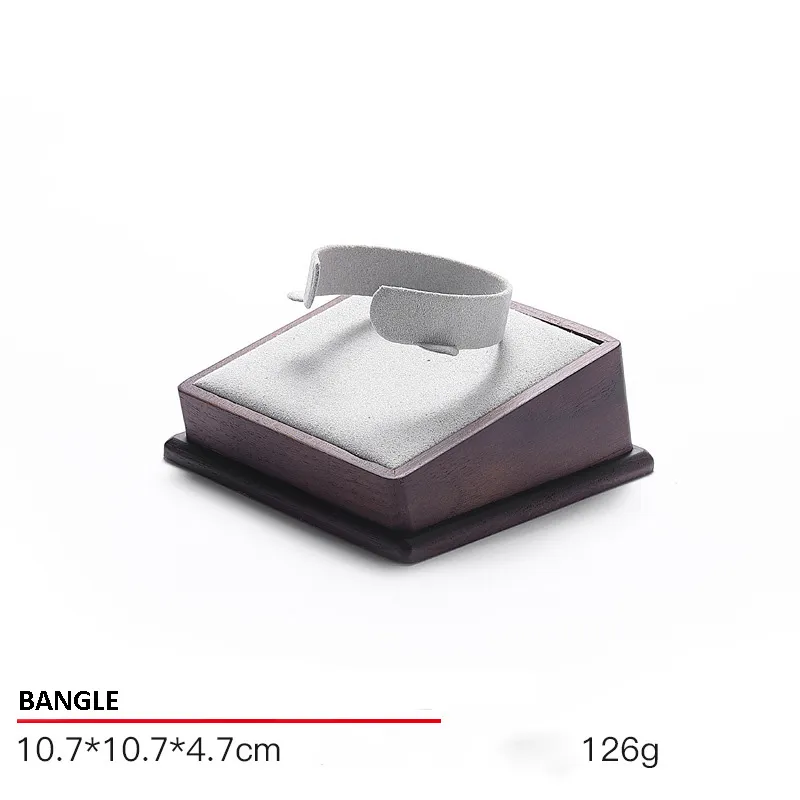 Jewelry Display Stand Set Light Grey Color & Microfiber, Wood Material DS142-s