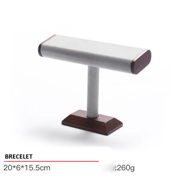 Jewelry Display Stand Set Light Grey Color & Microfiber, Wood Material DS142-y