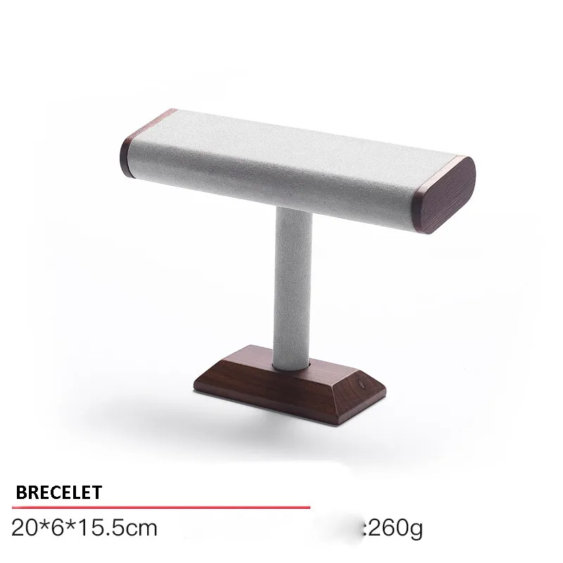 Jewelry Display Stand Set Light Grey Color & Microfiber, Wood Material DS142-y