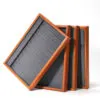 Jewelry Display Tray Multifunction Presentation Trays Pendant, Ring Bracelet, Bangle, Brooch, Flat, Loose Diamond Tray & Microfiber, Wood TR036-j