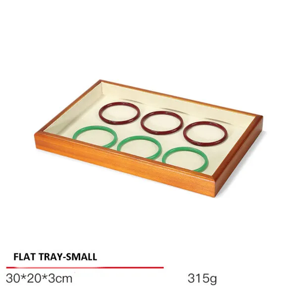 Jewelry Display Tray Multifunction Presentation Trays Pendant, Ring Bracelet, Bangle, Brooch, Flat, Loose Diamond Tray & Microfiber, Wood TR036-o
