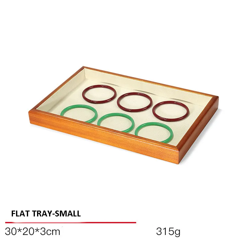 Jewelry Display Tray Multifunction Presentation Trays Pendant, Ring Bracelet, Bangle, Brooch, Flat, Loose Diamond Tray & Microfiber, Wood TR036-o