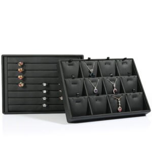 Jewelry Display Tray Multifunction Presentation Trays Pendant, Ring Bracelet, Bangle, Flat Tray & Leather TR037-a