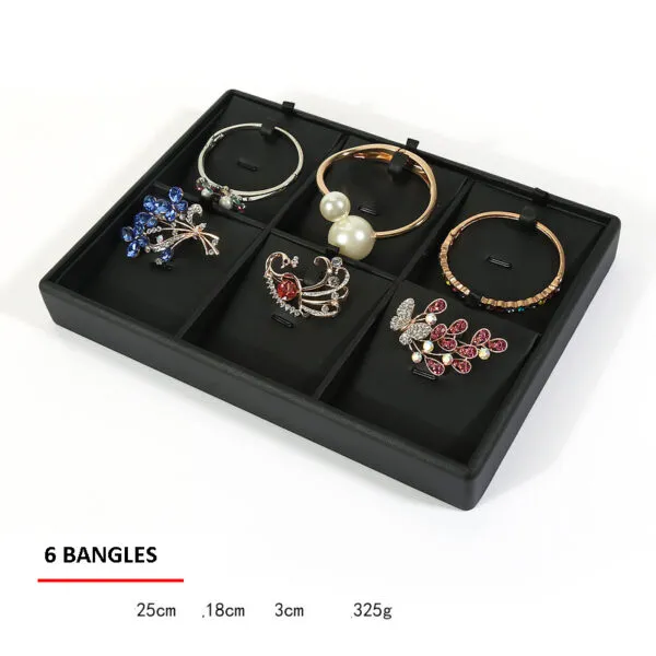 Jewelry Display Tray Multifunction Presentation Trays Pendant, Ring Bracelet, Bangle, Flat Tray & Leather TR037-b