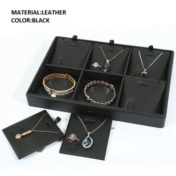 Jewelry Display Tray Multifunction Presentation Trays Pendant, Ring Bracelet, Bangle, Flat Tray & Leather TR037-f