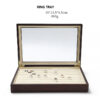 Jewelry Display Tray Multifunction Presentation Trays with Transparent Cover & Microfiber, Wood TR035-i