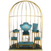 Jewelry Display Stand Set Aquamarine Blue Color & Leather, Metal Material DS160-a