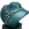 Jewelry Display Stand Set Aquamarine Blue Color & Leather, Metal Material DS160-m