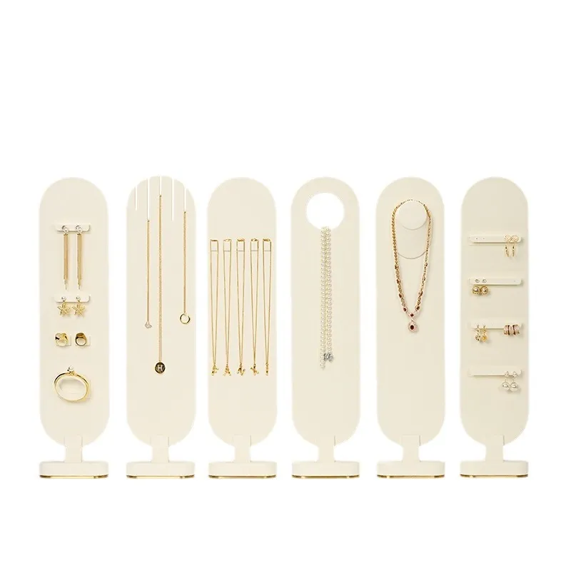 Jewelry Display Stand Set Beige Color & Microfiber Material DS175-a