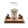 Jewelry Display Stand Set Beige Color & Microfiber, Wood Material DS151-b