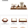 Jewelry Display Stand Set Beige Color & Microfiber, Wood Material DS151-r