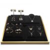 Jewelry Display Stand Set Black Color & Microfiber, Meta Material DS154-a - Copy