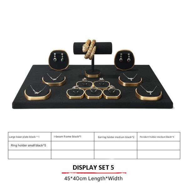 Jewelry Display Stand Set Black Color & Microfiber, Metal Material DS144-z