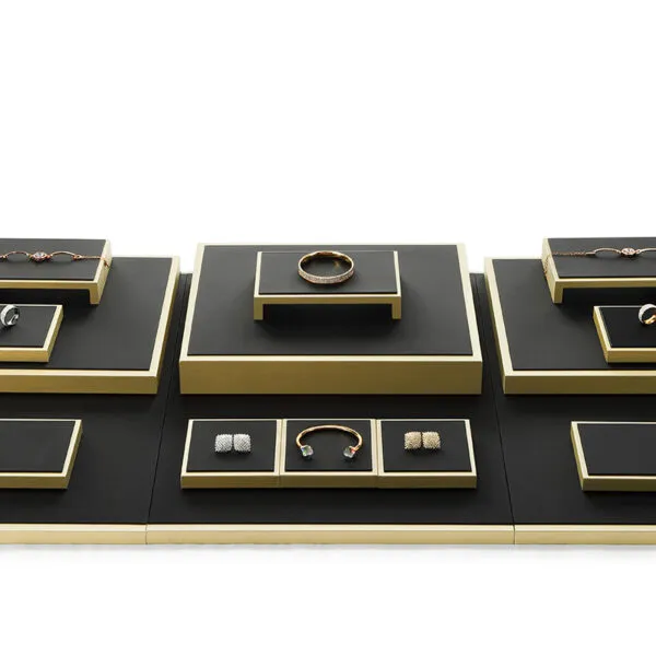 Jewelry Display Stand Set Black Color & PuLeather Fabric Material DS165-g