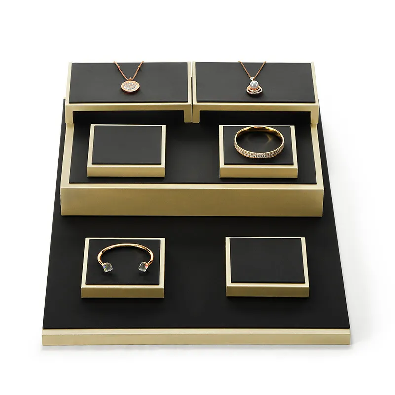 Jewelry Display Stand Set Black Color & PuLeather Fabric Material DS165-i