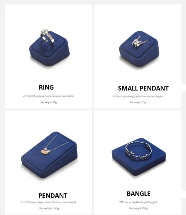 Jewelry Display Stand Set Blue Color & Microfiber Material DS167-l Jewelry Display Stand Set Blue Color & Microfiber Material DS167-l