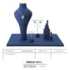 Jewelry Display Stand Set Blue Color & Microfiber, Metal Material DS145-f Jewelry Display Stand Set Blue Color & Microfiber, Metal Material DS145-f