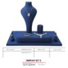 Jewelry Display Stand Set Blue Color & Microfiber, Metal Material DS145-h