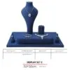 Jewelry Display Stand Set Blue Color & Microfiber, Metal Material DS145-h Jewelry Display Stand Set Blue Color & Microfiber, Metal Material DS145-h
