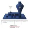 Jewelry Display Stand Set Blue Color & Microfiber, Metal Material DS145-i Jewelry Display Stand Set Blue Color & Microfiber, Metal Material DS145-i