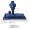 Jewelry Display Stand Set Blue Color & Microfiber, Metal Material DS145-j