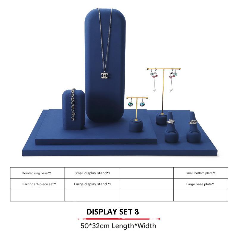 Jewelry Display Stand Set Blue Color & Microfiber, Metal Material DS145-m