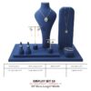 Jewelry Display Stand Set Blue Color & Microfiber, Metal Material DS145-o