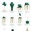 Jewelry Display Stand Set Green Color & Microfiber, Metal Material DS177-b